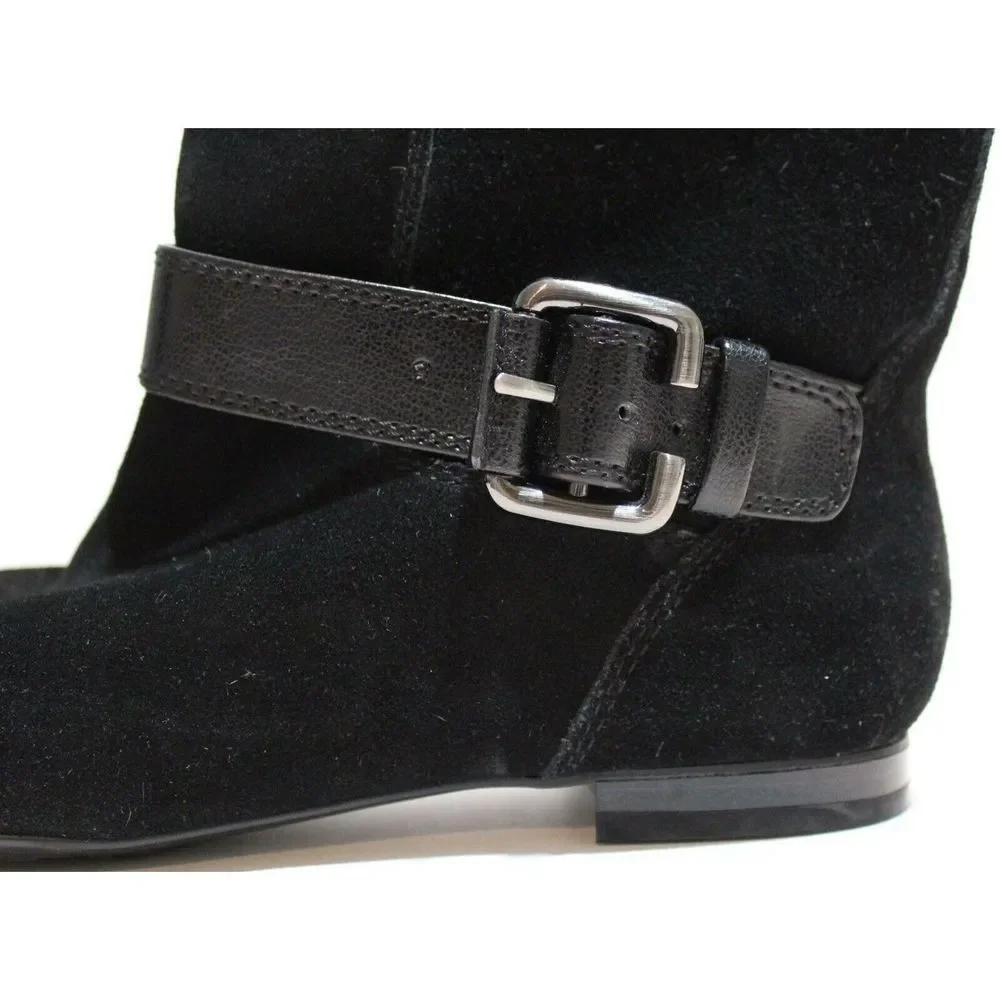White Mountain Fawn Black Suede Mid-Calf Boots 6 M